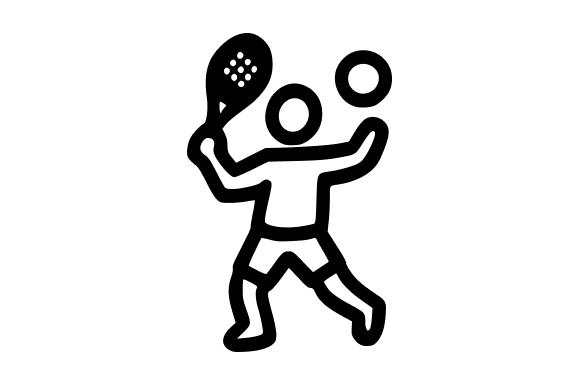 Dynamic Padel Player Outline Action Shot