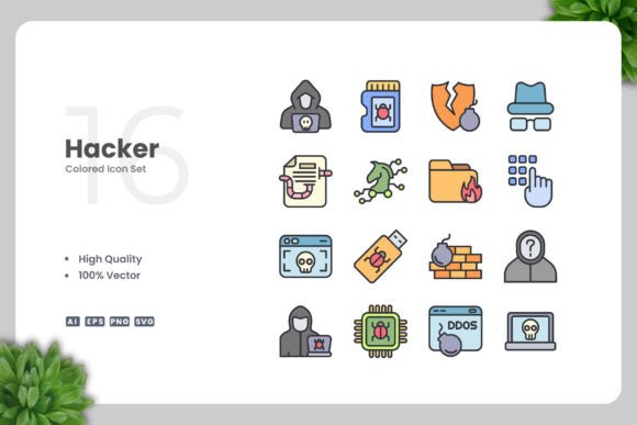 Hacker Colored Icons: A Versatile Design Asset for Modern Projects