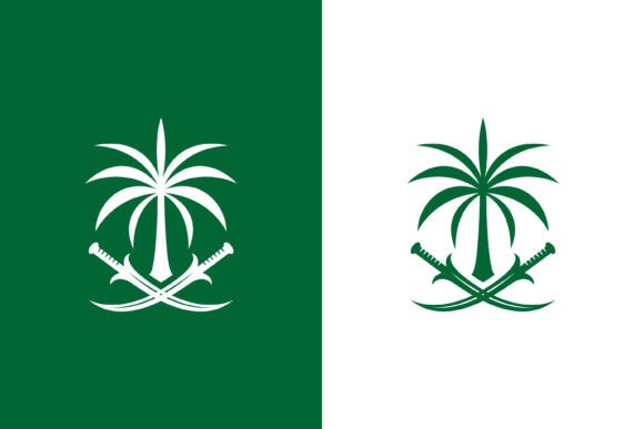 Logo Palm Tree and Sword Green Saudi