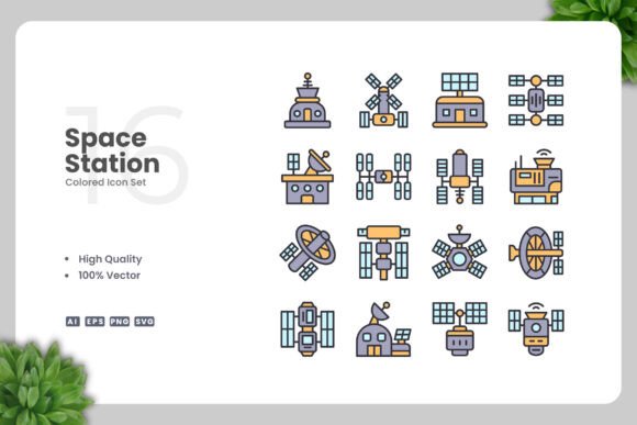 Space Station Colored Icons