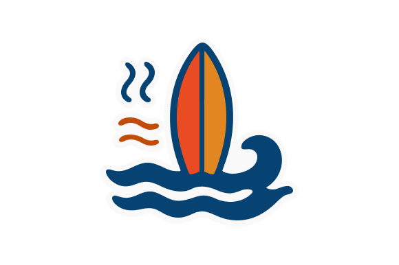 Surfboard Cartton Flat Style: A Versatile Design Asset for Creative Professionals