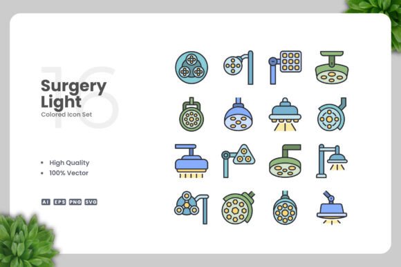 Surgery Light Colored Icons for Modern Design Needs