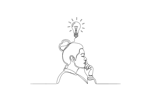 Thoughtful Woman Clip Art for Creative Projects