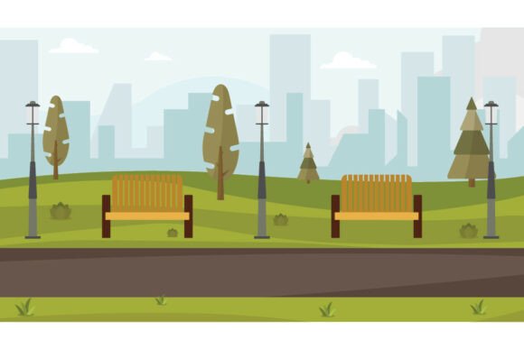 Urban Park Panorama Vector Illustration: A Versatile Tool for Modern Designers