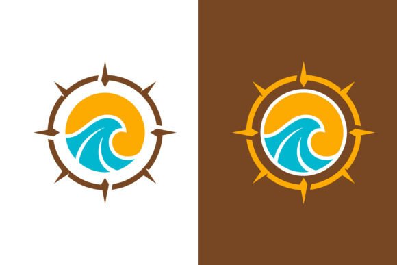 Wave Summer Logo with Compass Frame: A Versatile Tool for Modern Branding